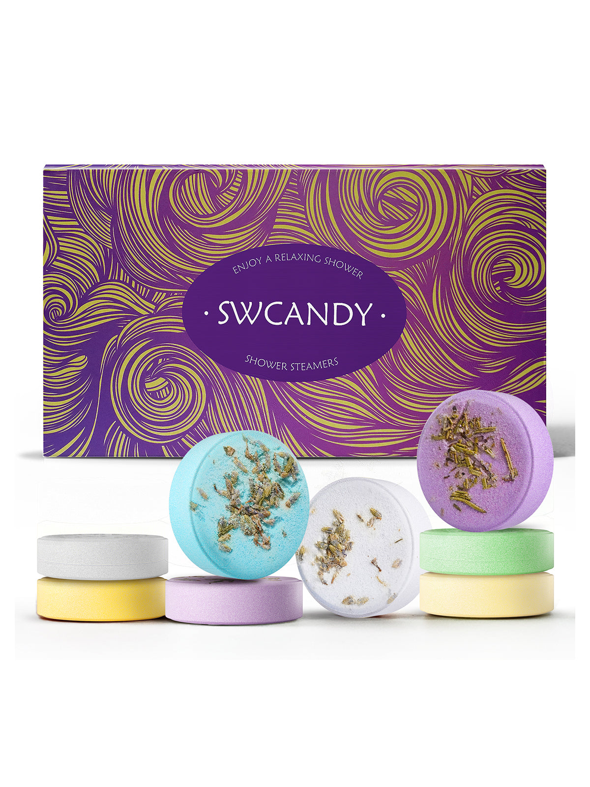 Swcandy 8 Pcs Aromatherapy Shower Steamers Gifts Set Lavender