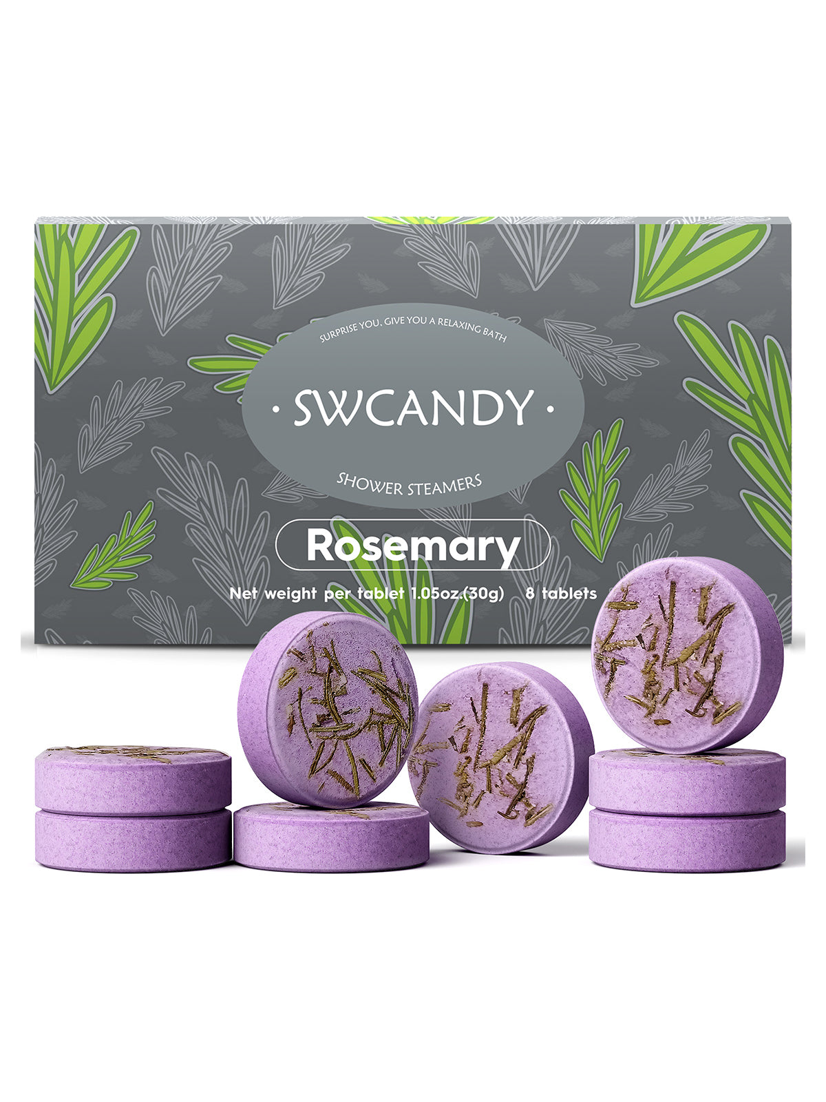 Swcandy Aromatherapy Shower Steamers Gifts Rosemary 8 Pcs