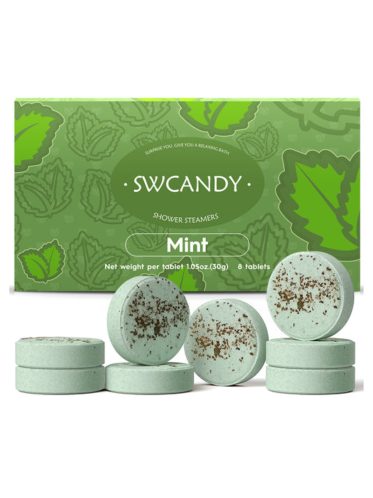 Swcandy Aromatherapy Shower Steamers Gifts Mint 8 Pcs