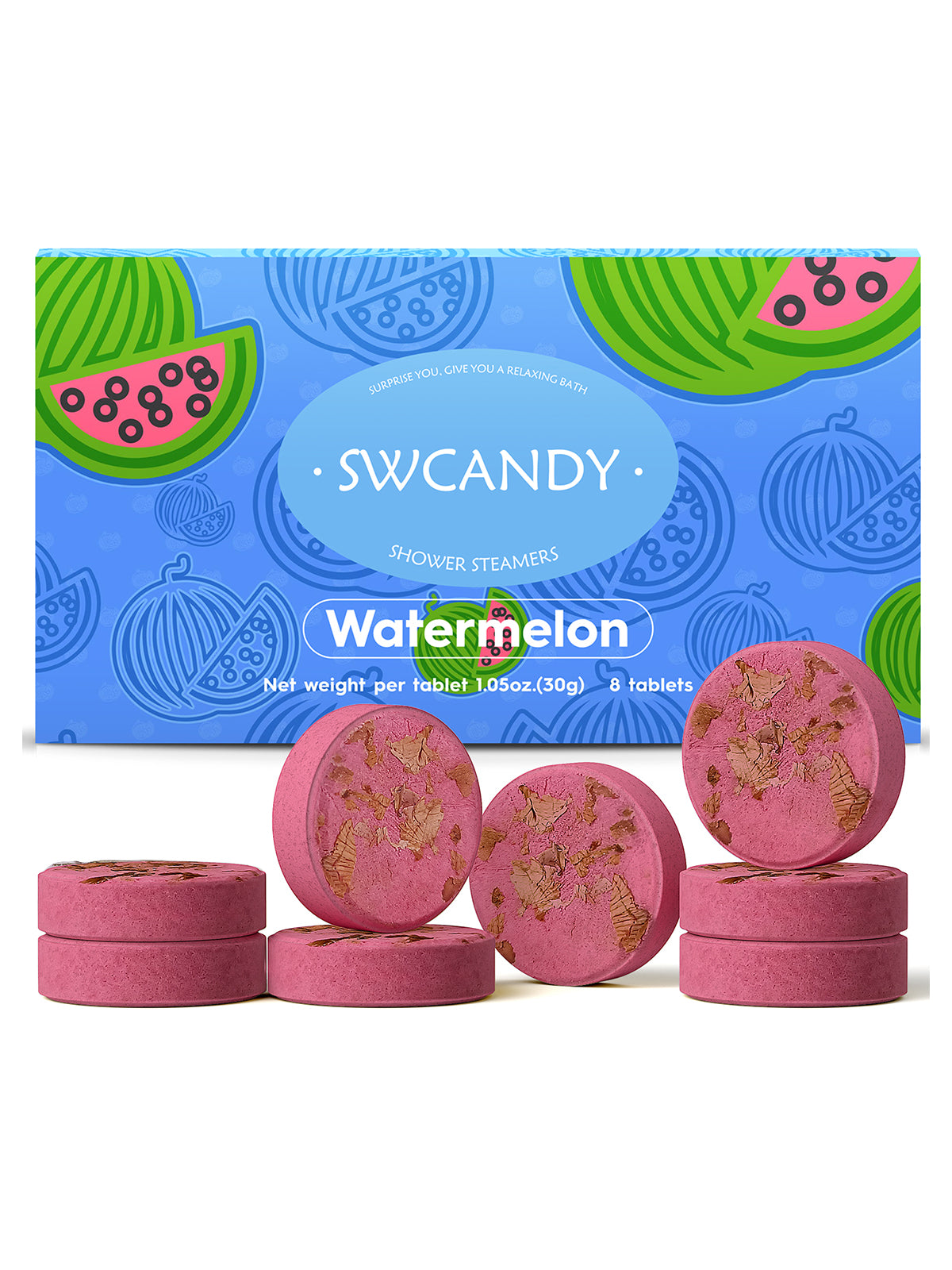 Swcandy Aromatherapy Shower Steamers Gifts Watermelon 8 Pcs