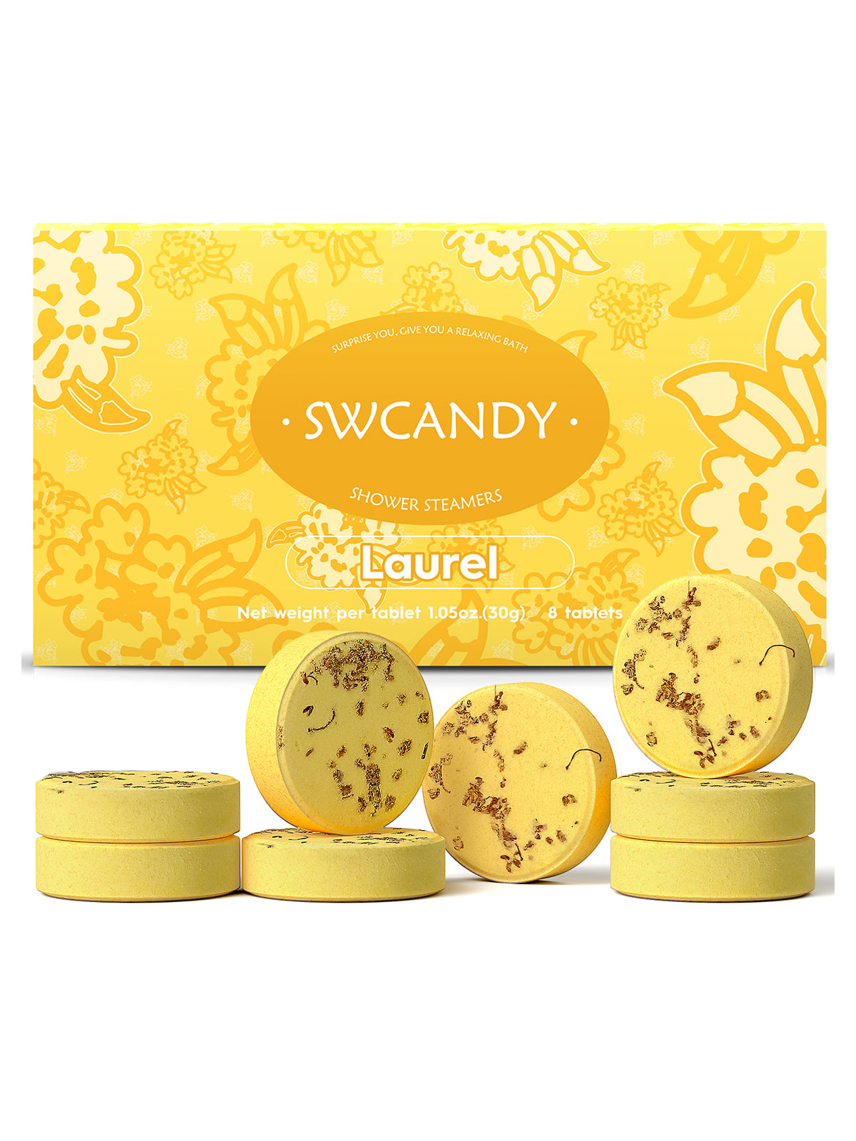 Swcandy Aromatherapy Shower Steamers Gifts Laurel 8 Pcs