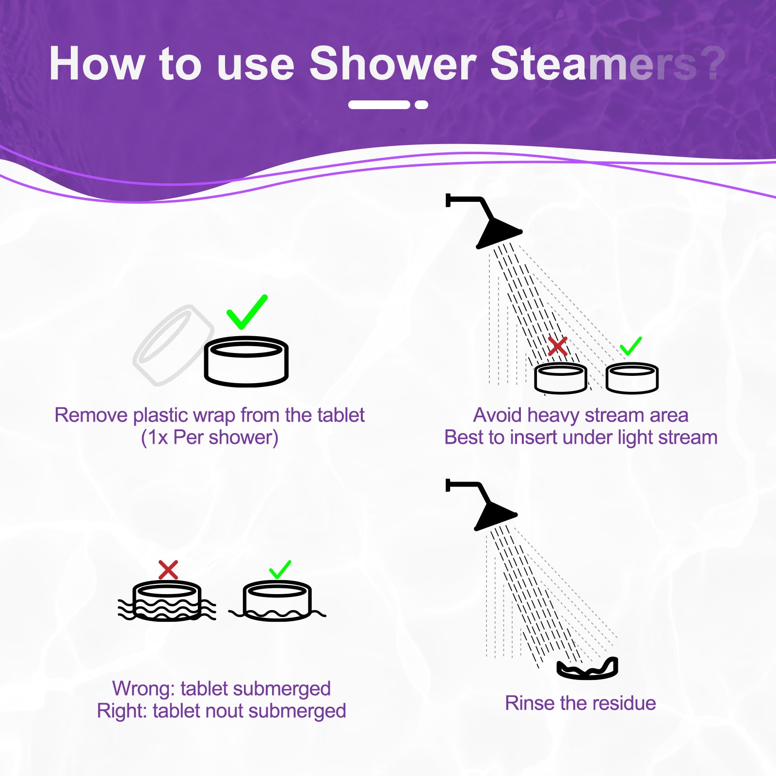 Swcandy 8 Pcs Aromatherapy Shower Steamers Gifts Set Lavender